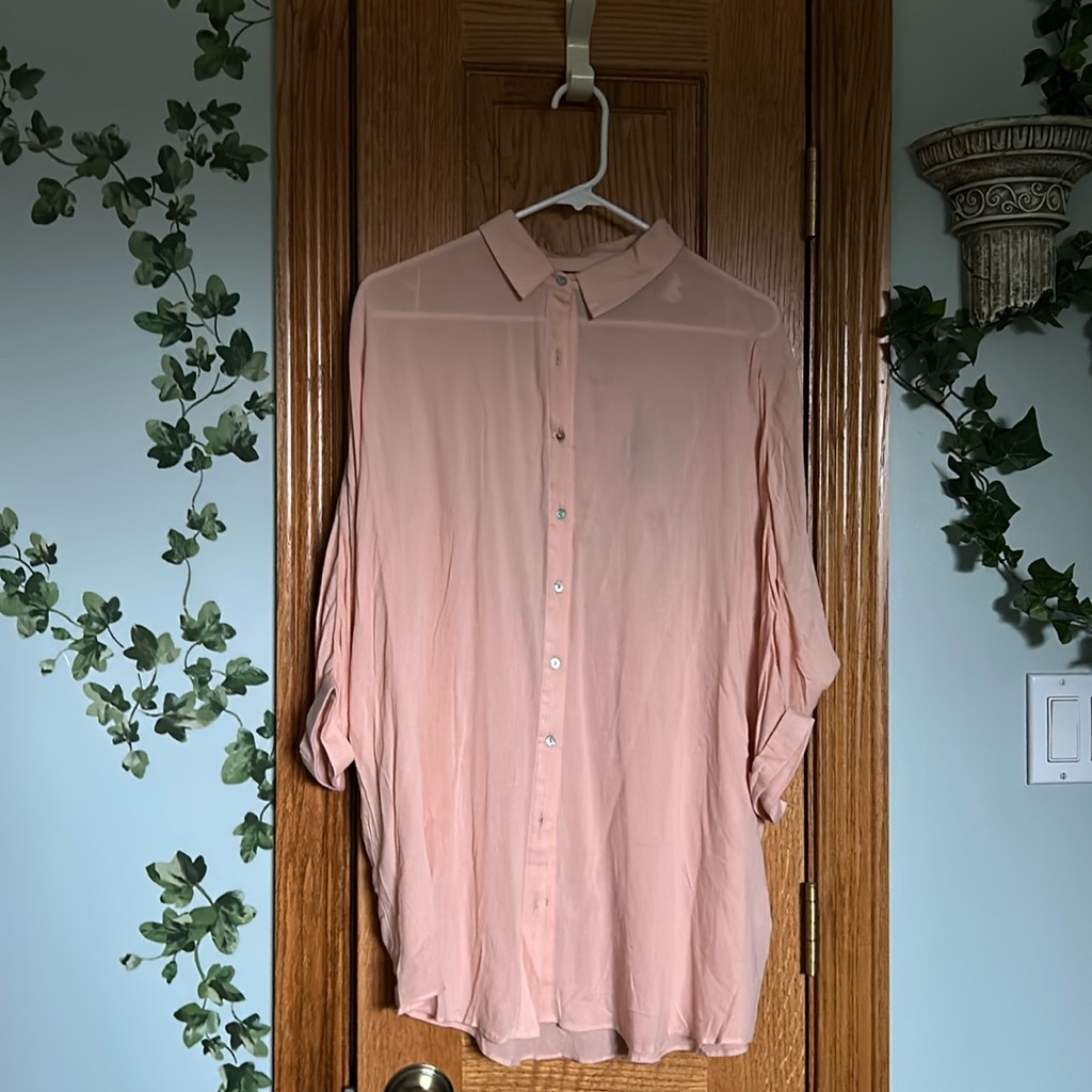 Pink Button Down Oversized